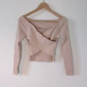 Blush Zara crop knit top size small